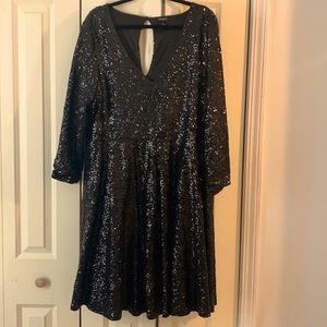 Torrid Size 2- Black Sequence Skater Dress-